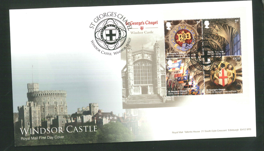 2017 - Minisheet First Day Cover "Windsor Castle" - St George's Chapel (Cross) Windsor Postmark